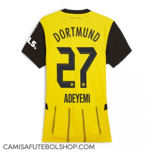 Camisa de time de futebol Borussia Dortmund Karim Adeyemi #27 Replicas 1º Equipamento Feminina 2024-25 Manga Curta